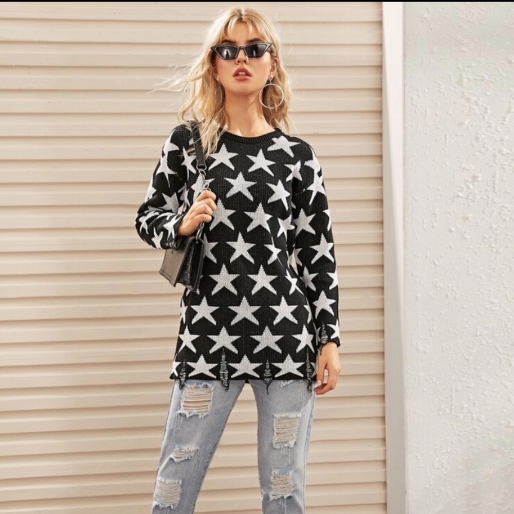 Distressed Nightsky Sweater - Picture 7 of 7